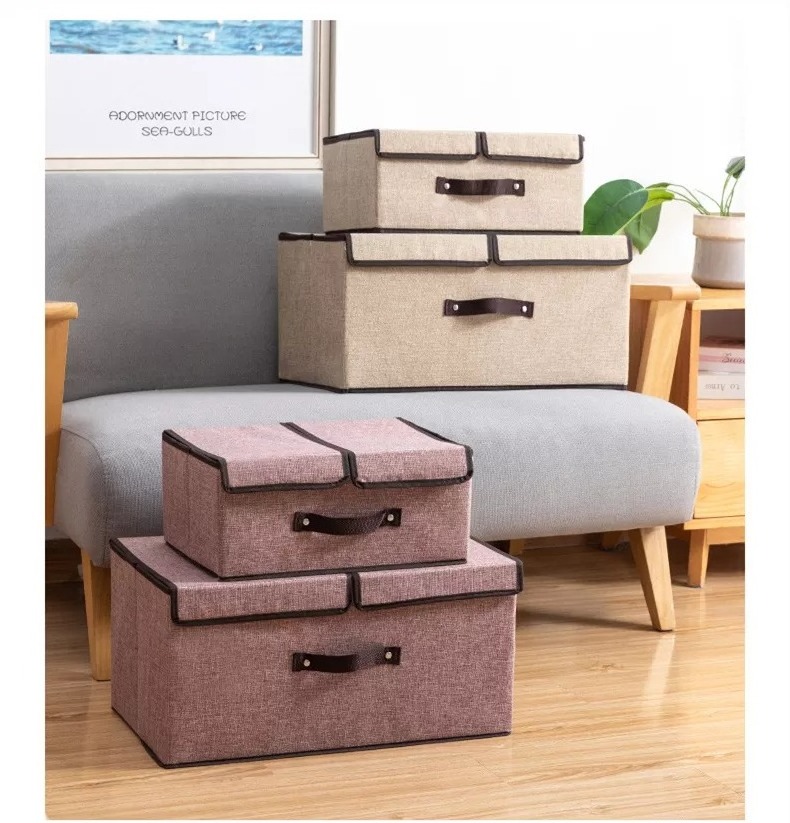 Large Stackable Storage Bins with Lids Fabric Storage Box Organizer for Bedroom Closet Living room organizer