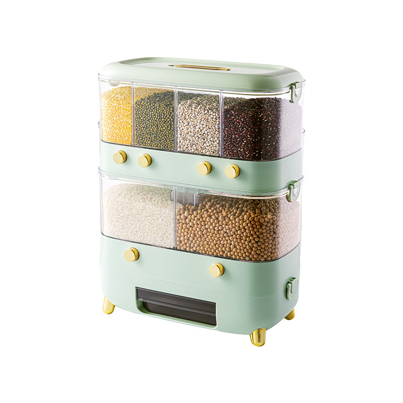 Six grain bucket household kitchen multi-grain bucket insect proof storage box transparent rice storage box