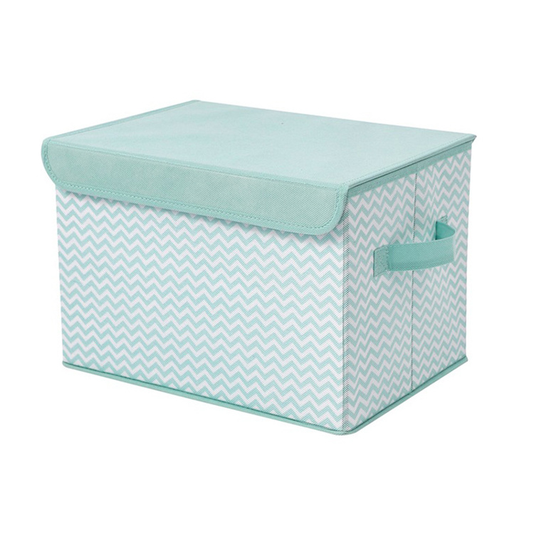 Non Woven Large Foldable Kids Toy Cloth Fabric Storage Chest Bins Cubes Organizer Collapsible Storage Box with Lid