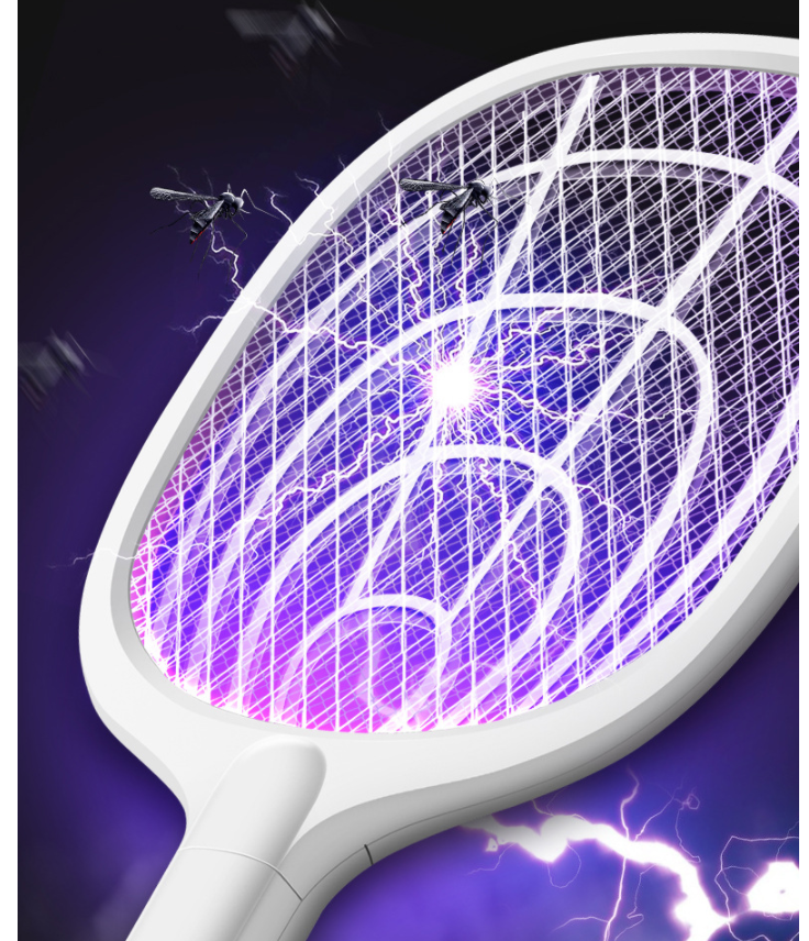 Rechargeable Bug Zapper Racket, Mosquito Killer Racket for Indoor and Outdoor ,Large Electric Fly Swatter