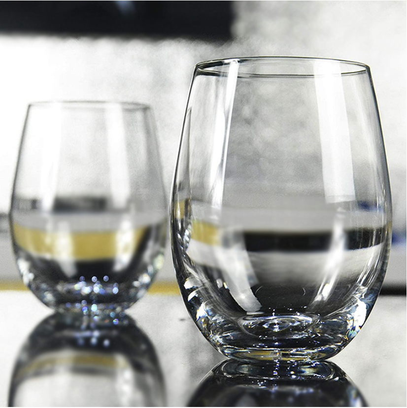 Stemless Wine Glasses - Hand Blown,Premium Crystal Stemless Wine Glasses - Wine Tasting