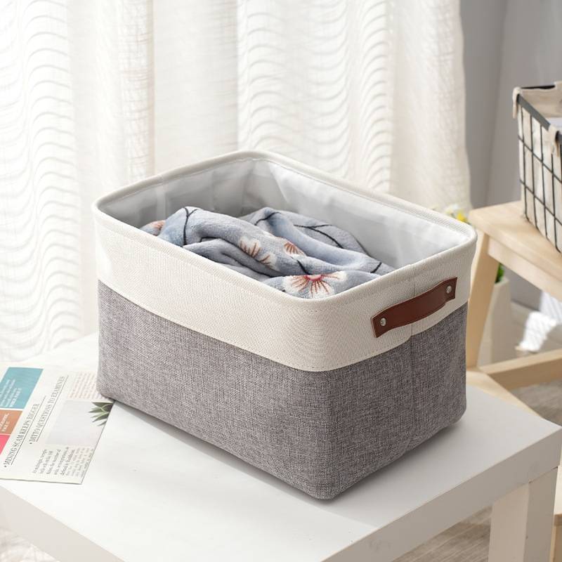 Handles for Organizing Shelf Nursery Toy Closet,Collapsible Sturdy Fabric Storage Basket Cube W, Foldable Storage Basket