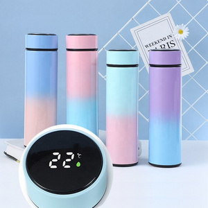 Customized Digital stainless steel vacuum flasks Thermo smart water bottle Tumbler with LED Temperature Display