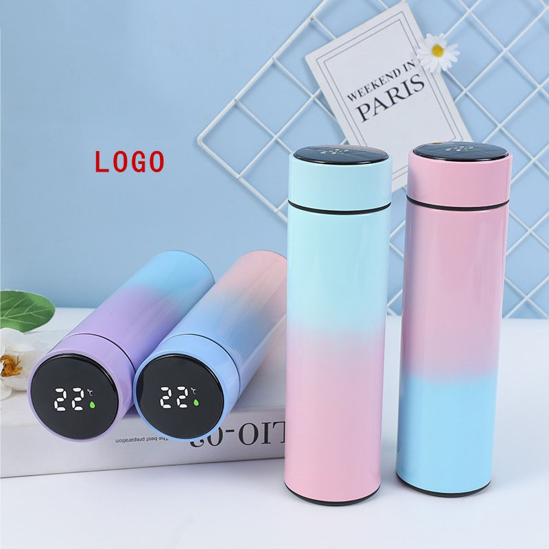 Customized Digital stainless steel vacuum flasks Thermo smart water bottle Tumbler with LED Temperature Display