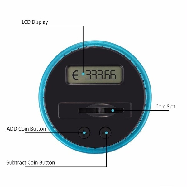 Piggy Vcertcpl Digital Coin Counting Bank for Adults Kids with LCD Counter