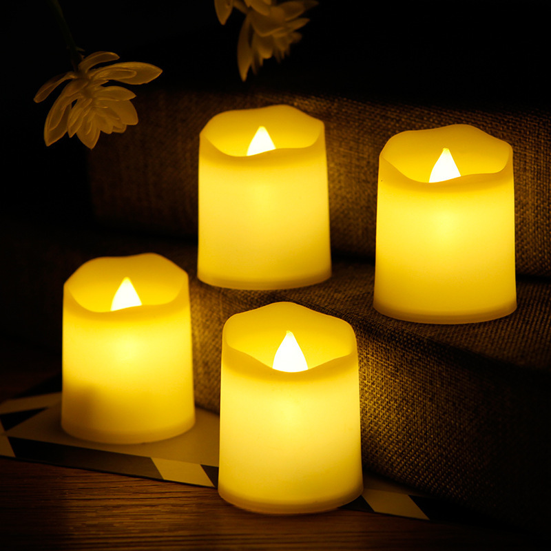 12 in 1 Flameless Votive Flickering Electric Fake Candles Battery Operated LED Tea Lights for Wedding