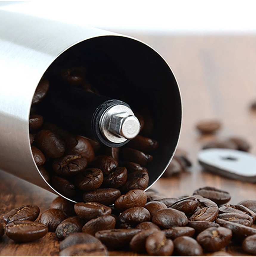 Manual Coffee Grinder with Adjustable Settings,Patented Conical Burr Mill,Brushed Stainless Steel Whole Bean Burr Coffee Grinder