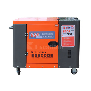 8KW Air Cooled Digital Display S9800DS Silent Diesel Generator ATS System 24v Dc Generator