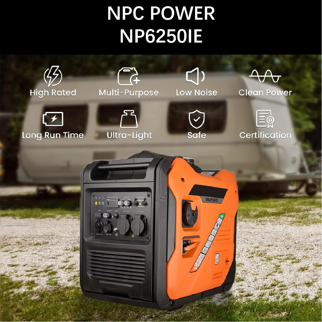 Portable Silent Powered Inverter Gasoline Generator for Electric Car Charging Outdoor, High Quality 24V Gasoline Generators 5kw