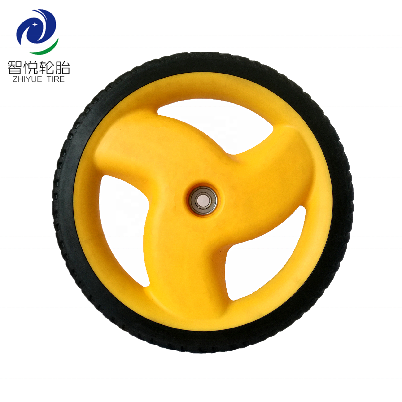 Rubber tires 12 inch semi pneumatic rubber and plastic wheel tyre for lawn mower, lawn spreader, lawn sweeper