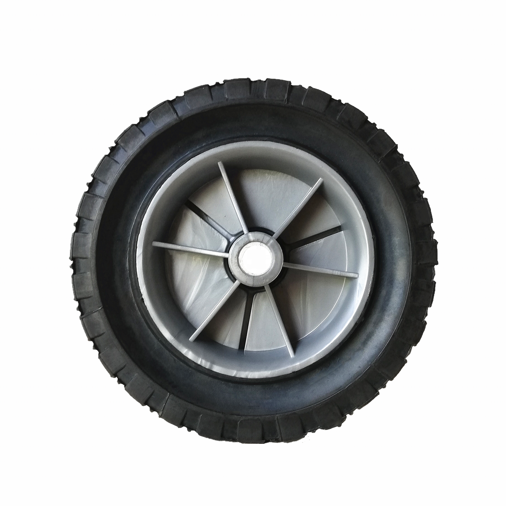 Small semi pneumatic wheel 150mm plastic rubber wheel for snow blower tyre, trolley shopping wheels