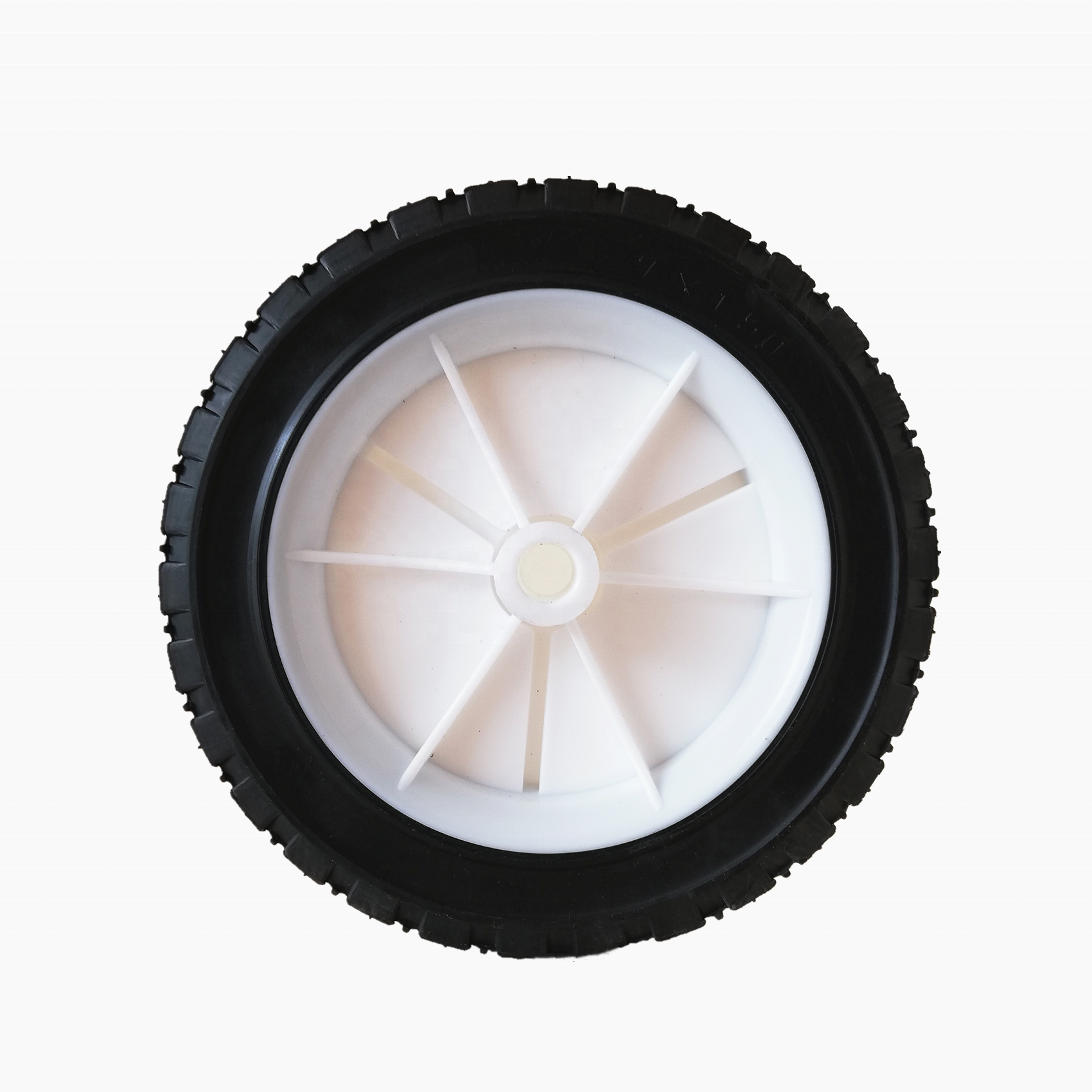 trolly wheel 7 inch solid rubber and plastic wheel for lawn mower tires, folding wagon wheel, shopping cart wheels