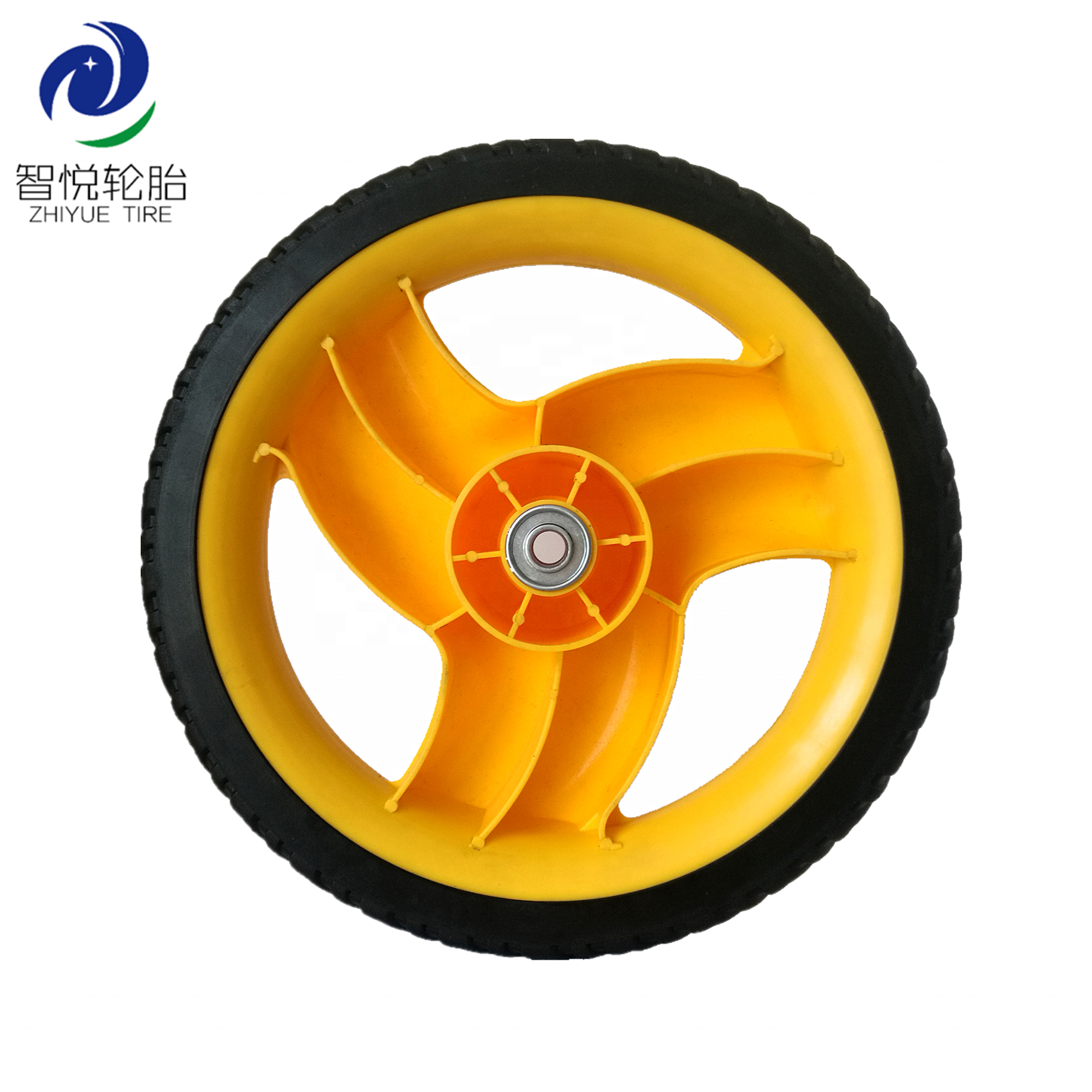 Rubber tires 12 inch semi pneumatic rubber and plastic wheel tyre for lawn mower, lawn spreader, lawn sweeper