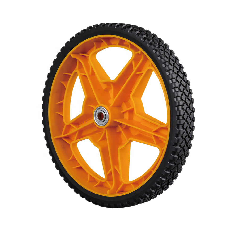 12 inch diameter plastic wheel with bearing for lawn mower