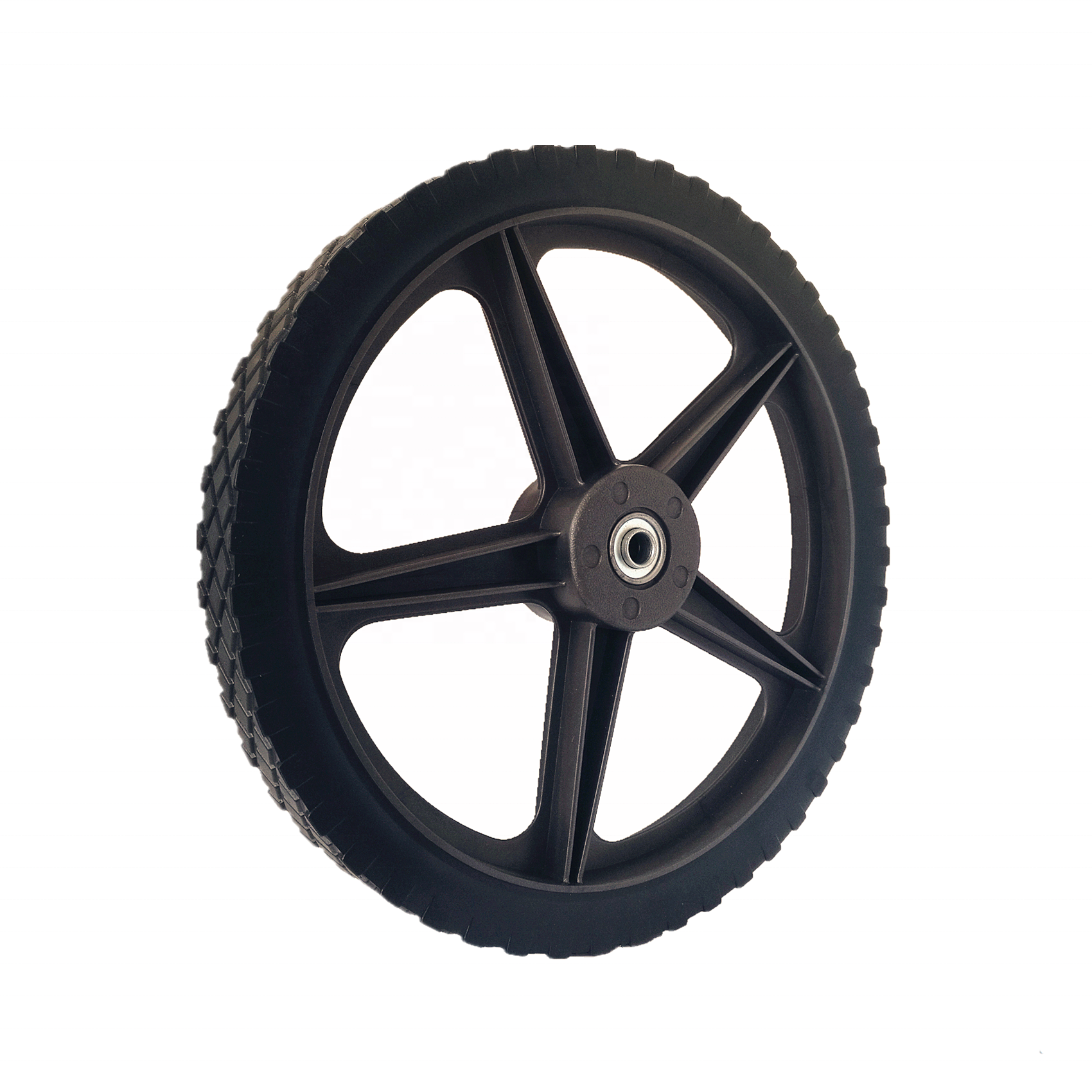 14 inch plastic wheel and tire with bearing for golf trolley