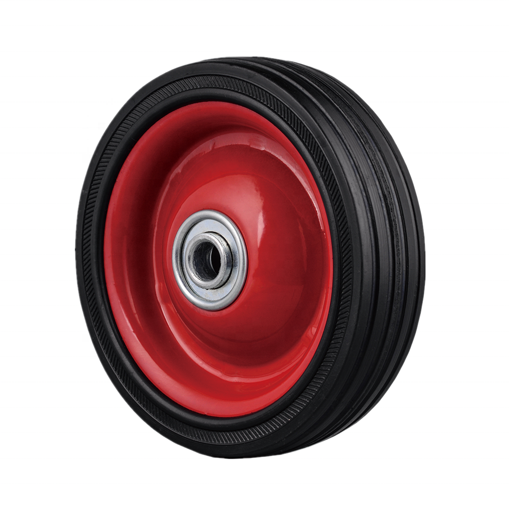 Solid rubber plastic wheel for trolley 125 mm luggage cart wheel, power tiller tire, super market cart wheels