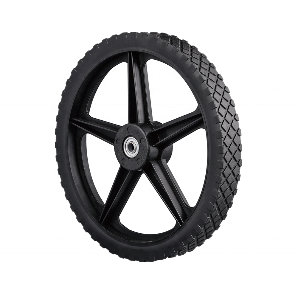 14 inch plastic wheel and tire with bearing for golf trolley