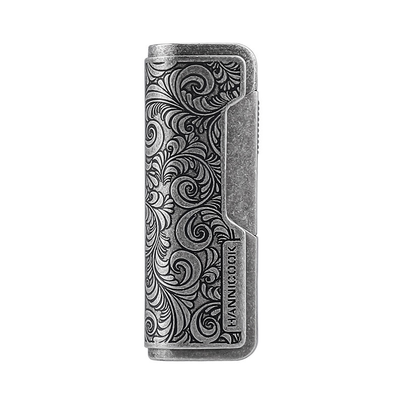 Luxury Zinc Alloy Engraved Silver Cigar Lighter Customizable Tobacco accessories Torch Lighter Refillable Lighter