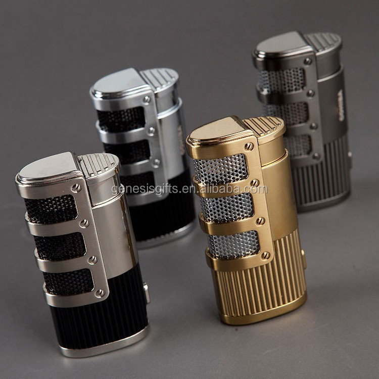 Triple Jet Flame Butane Torch Cigarette Cigar Lighter With Punch Cutter Tool