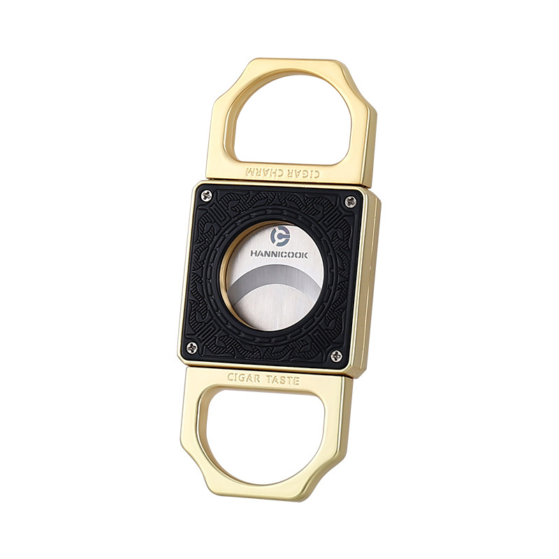 Windproof Single Fire Direct Impact Lighter Cigar Cutter Set Zinc Alloy Portable Sharp And Smooth