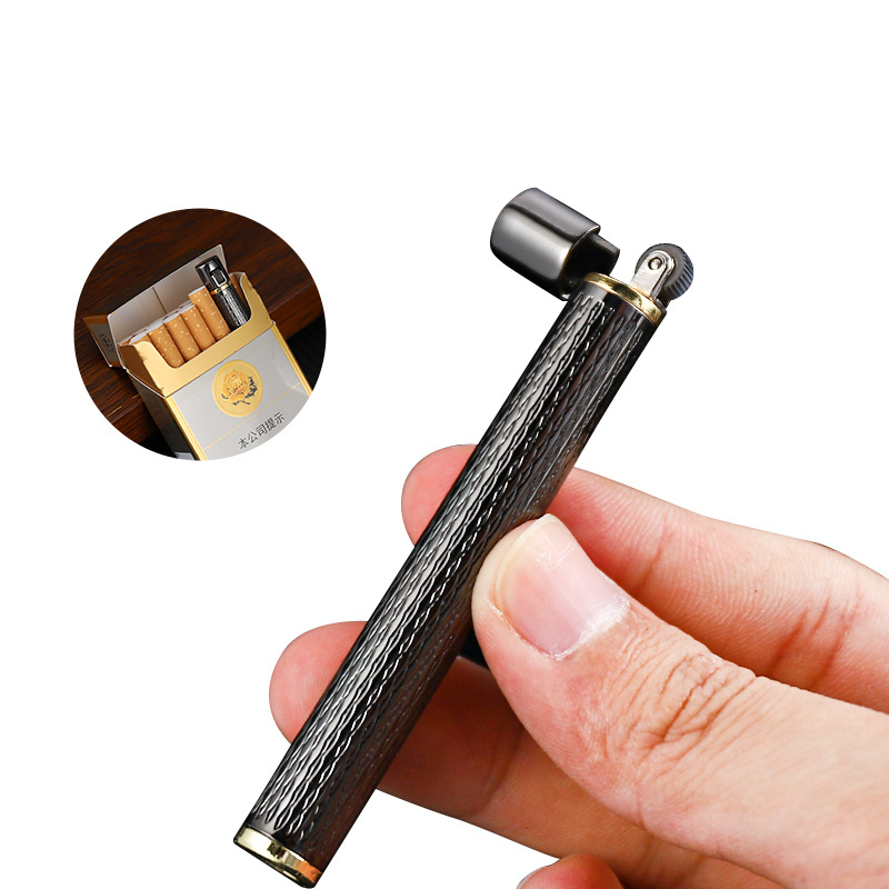 Personalized Metal Inflatable Cigar Lighter Cigarette Type Fashion Mini Grinding Wheel Cigarette Lighter Wholesale Price