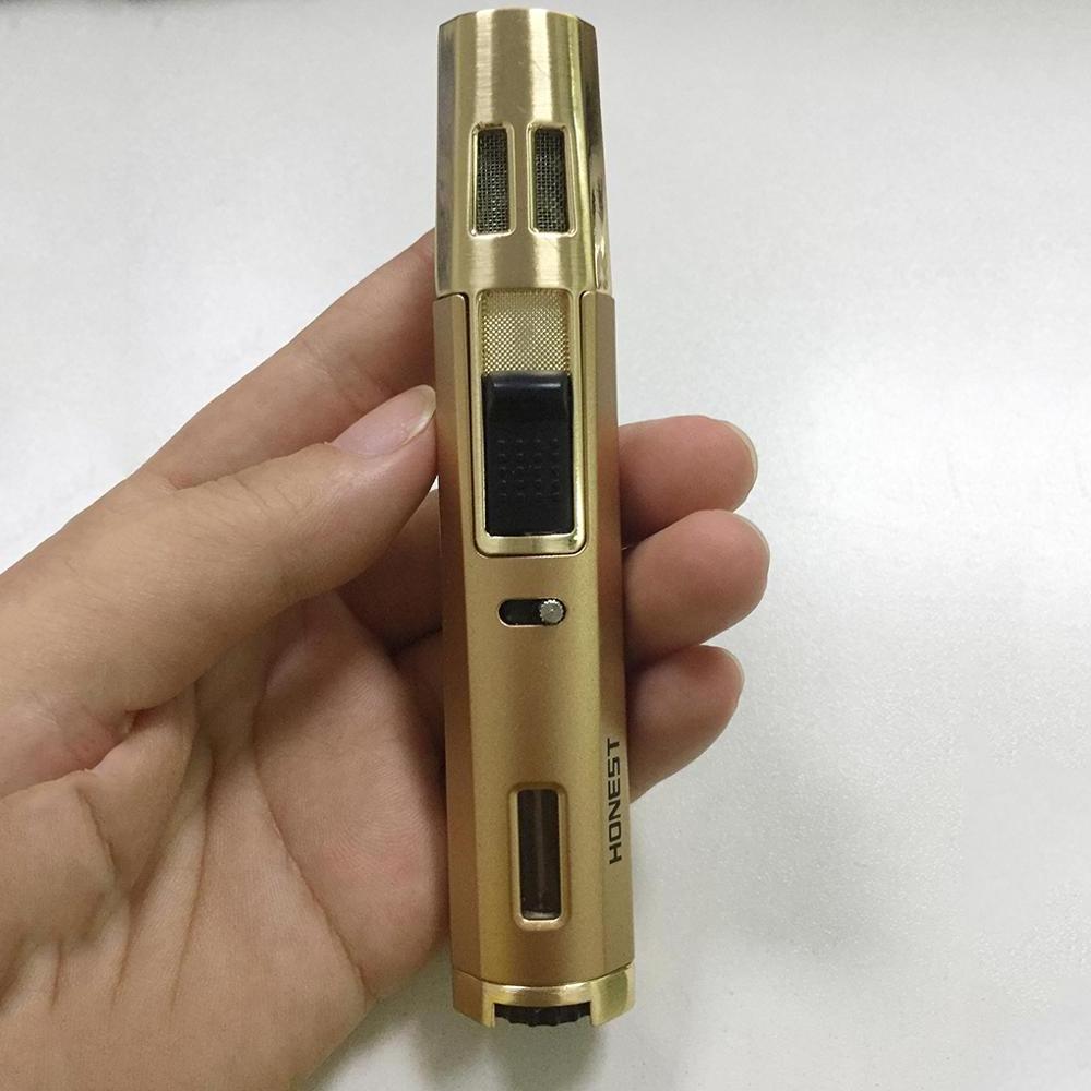 Baicheng Pen Cross Double Directetal Blue Flame Inflatable Moxibustion Metal Fixed Lock Fire Wind Proof Cigar Lighter