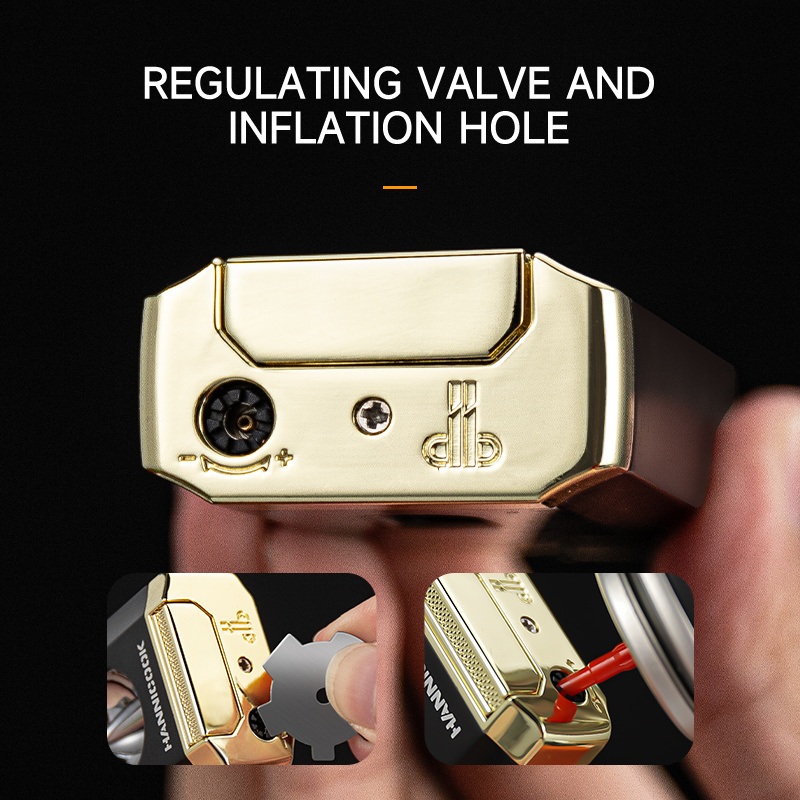 New Style Triple Jet Flame Cigar Lighter with Cigar V Cutter Windproof Butane Refillable Torch Lighters