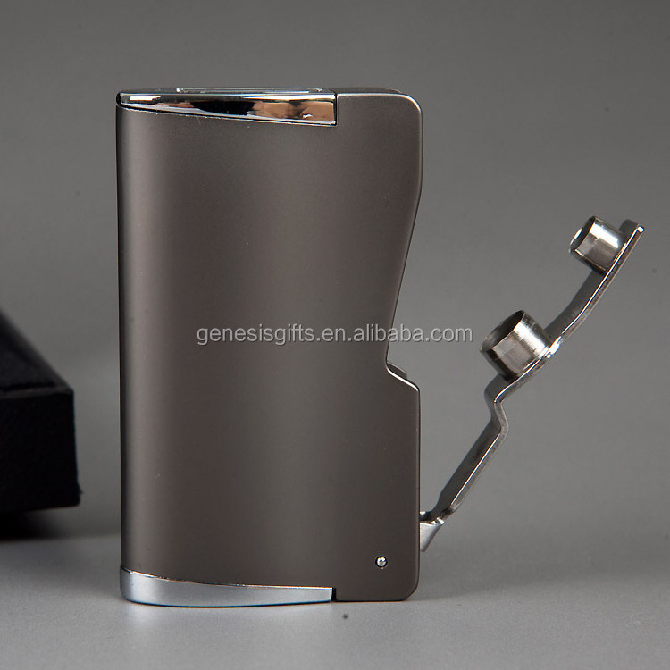 Metal Windproof Electronic Refillable Promotional Triple Cigar Lighter