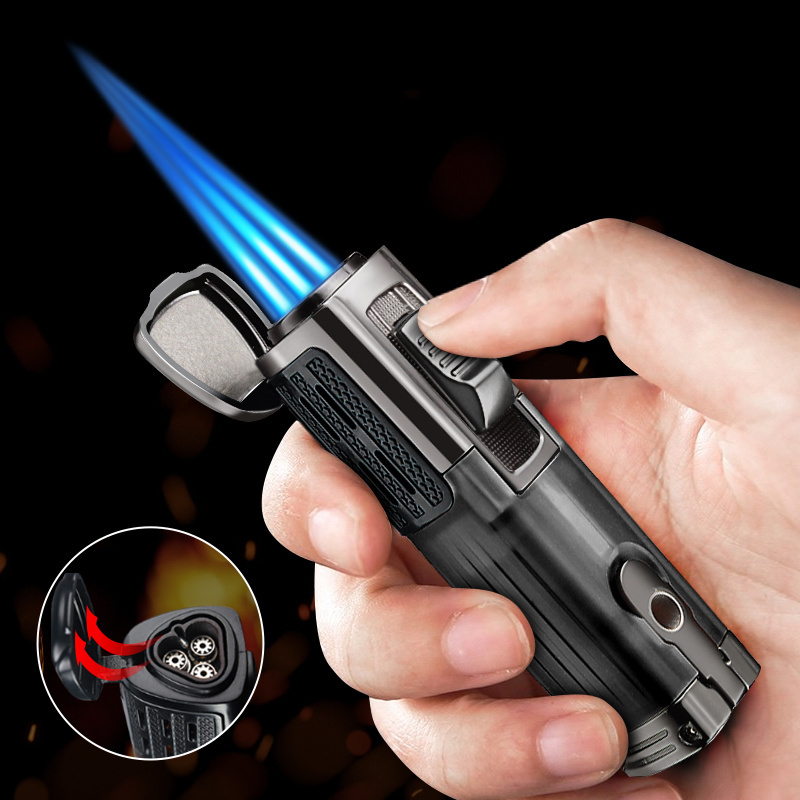 Factory Hot Sale Special Design Refillable Portable Small Size Cigarette Lighter Butane Gas Torch Flame Cigar Lighter