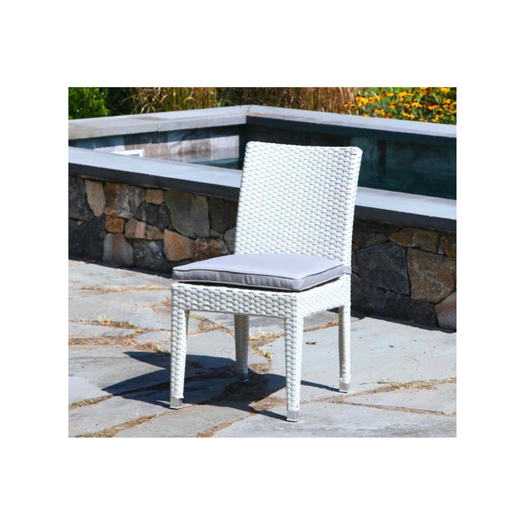 Rattan / Wicker - Andorra Side Chair White Single armless chair Dan string Outdoor Furniture ready to export