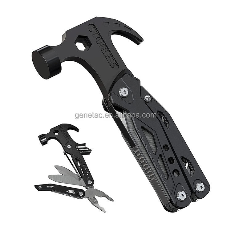 14 in 1 Multi Pocket Tools Foldable Multitool Pliers Multifunctional Stainless Steel for EDC Emergency Outdoor Claw Hammers