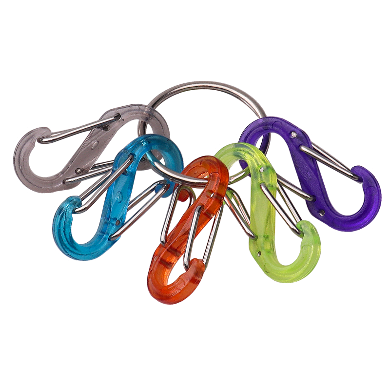 Mini plastic s promotional keychains carabiners carabiner clips custom logo Swivel self hook