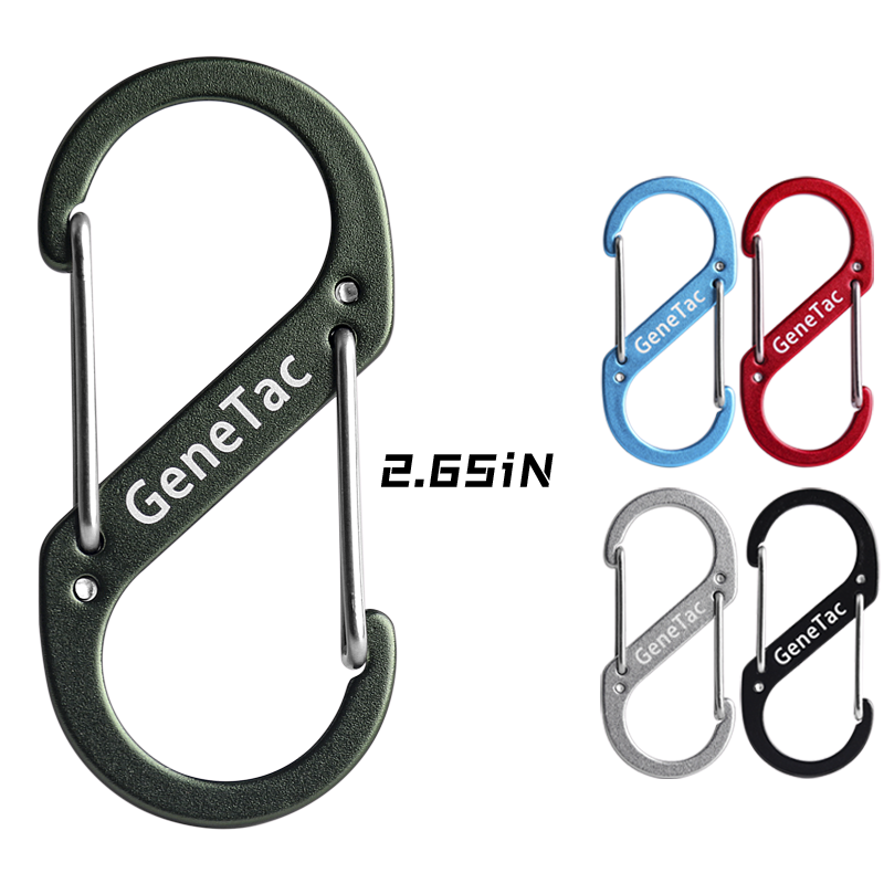 Genetac S-Biner Aluminium Snap Hook S carabiner clips Camping Accessory for Outdoor Enthusiasts tactical