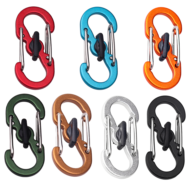 2024 1.5in Aluminum alloy s mini hooks carabiner clips custom logo Swivel self-locking hook for keychain