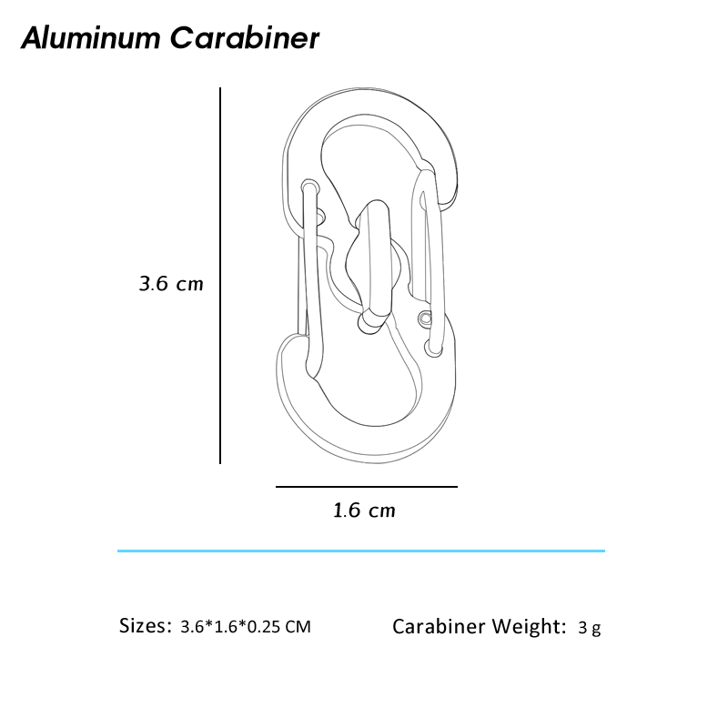 2024 1.5in Aluminum alloy s mini hooks carabiner clips custom logo Swivel self-locking hook for keychain