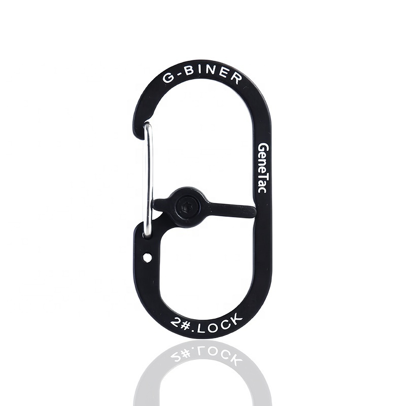 2# G-Biner Mini Slide Lock Aluminum Alloy Carabiner hooks Keychain Clip Hook Outdoor Camping Gear Custom Print Logo