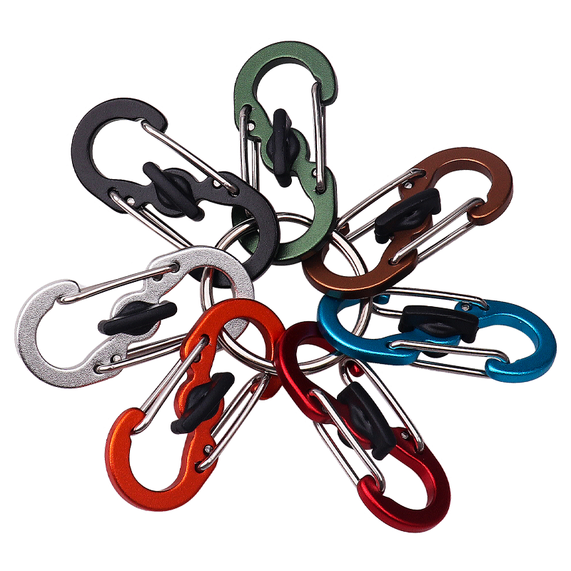 2024 1.5in Aluminum alloy s mini hooks carabiner clips custom logo Swivel self-locking hook for keychain