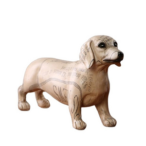 HOT SELLING INVENTORY RESIN WHITE DOG DACHSHUND CREATIVE ANIMAL SET ELEGANT INDOOR DECORATION POLYSRESIN PUPPY STATUE GIFT CORGI