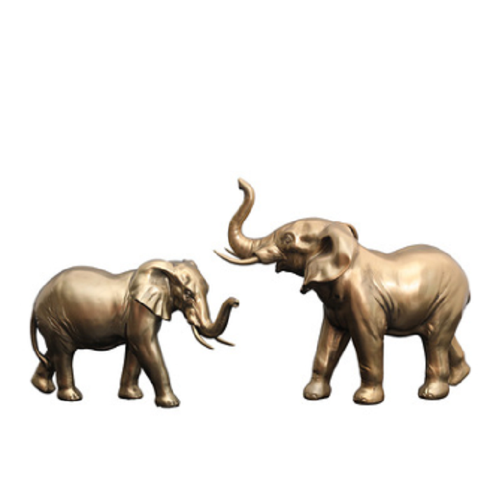 2022 POLYRESIN WHITE BLACK GOLDEN FEMALE MALE ANIMAL WALKING ELEPHANT COUPLE SCULPTURE HOLIDAY GIFT SOUVENIR HOME DECORATION TOY