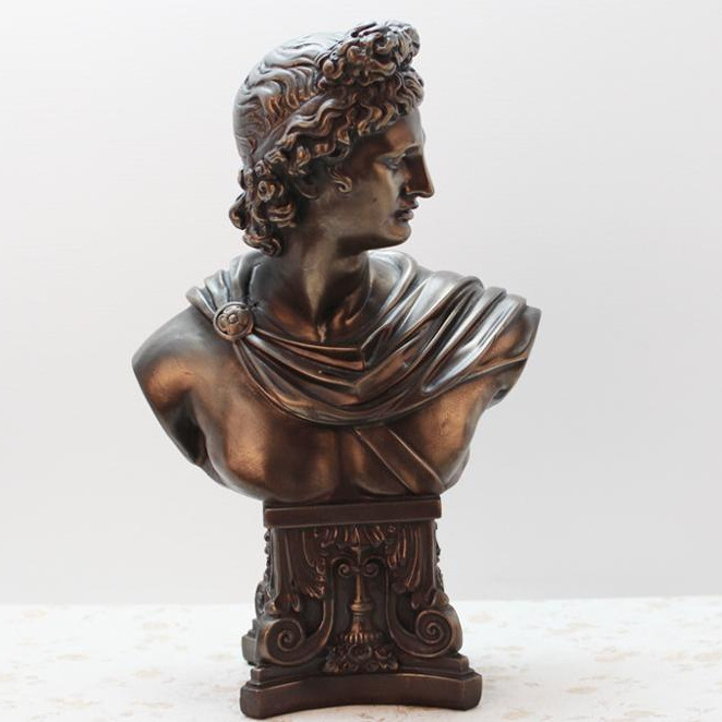 CUSTOM RESIN ANTIQUE GREECE BRONZE WHITE APOLLO DAVID DIANA VENUS BUST TABLE TOP DECORATION SCULPTURE STATUE FIGURINE MODEL DOLL