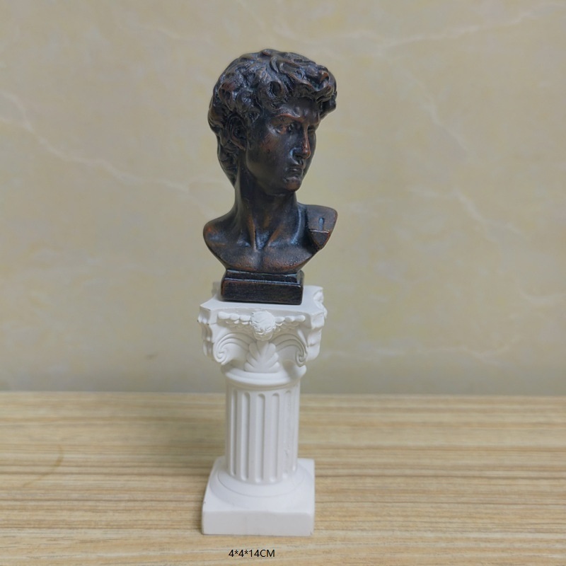 2023 NEW HOT TOP PICK POLY RESIN MINIATURE MINI GREEK ROMAN PILLAR DAVID POLLO BUST HOUSE TABLETOP DECORATIVE STATUE COLUMN POLE