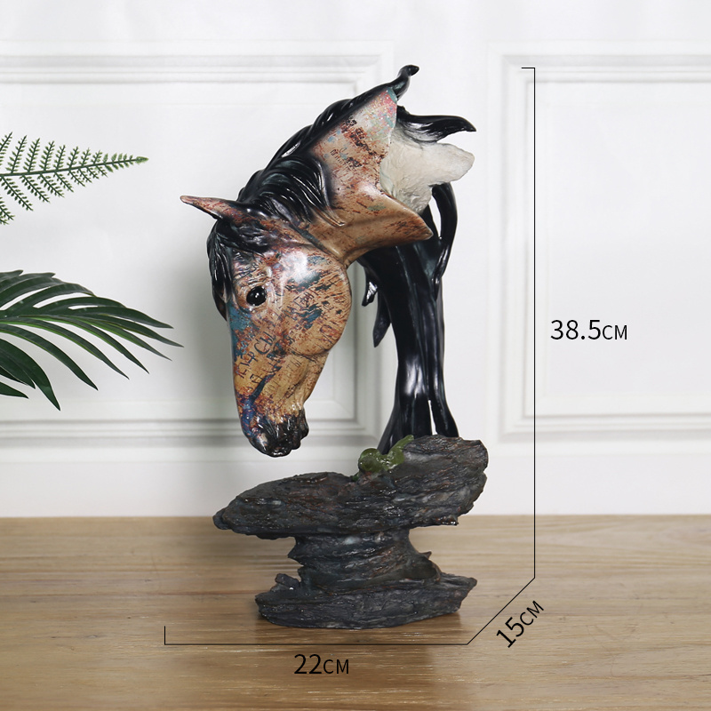 WATER TRANSFER POLY RESIN COLORFUL GEOMETRIC STANDING CHRISTMAS XMAS ANIMAL HORSE DEER ELEPHANT BULL COW HEAD STATUE SCULPTURE