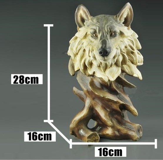 CUSTOM WOOD COLOR RESIN ANIMAL LION TIGER DEER WOLF HORSE EAGLE HEAD FIGURINE STATUE FOR TABLE TOP HOME DECORATION ORNAMENTS