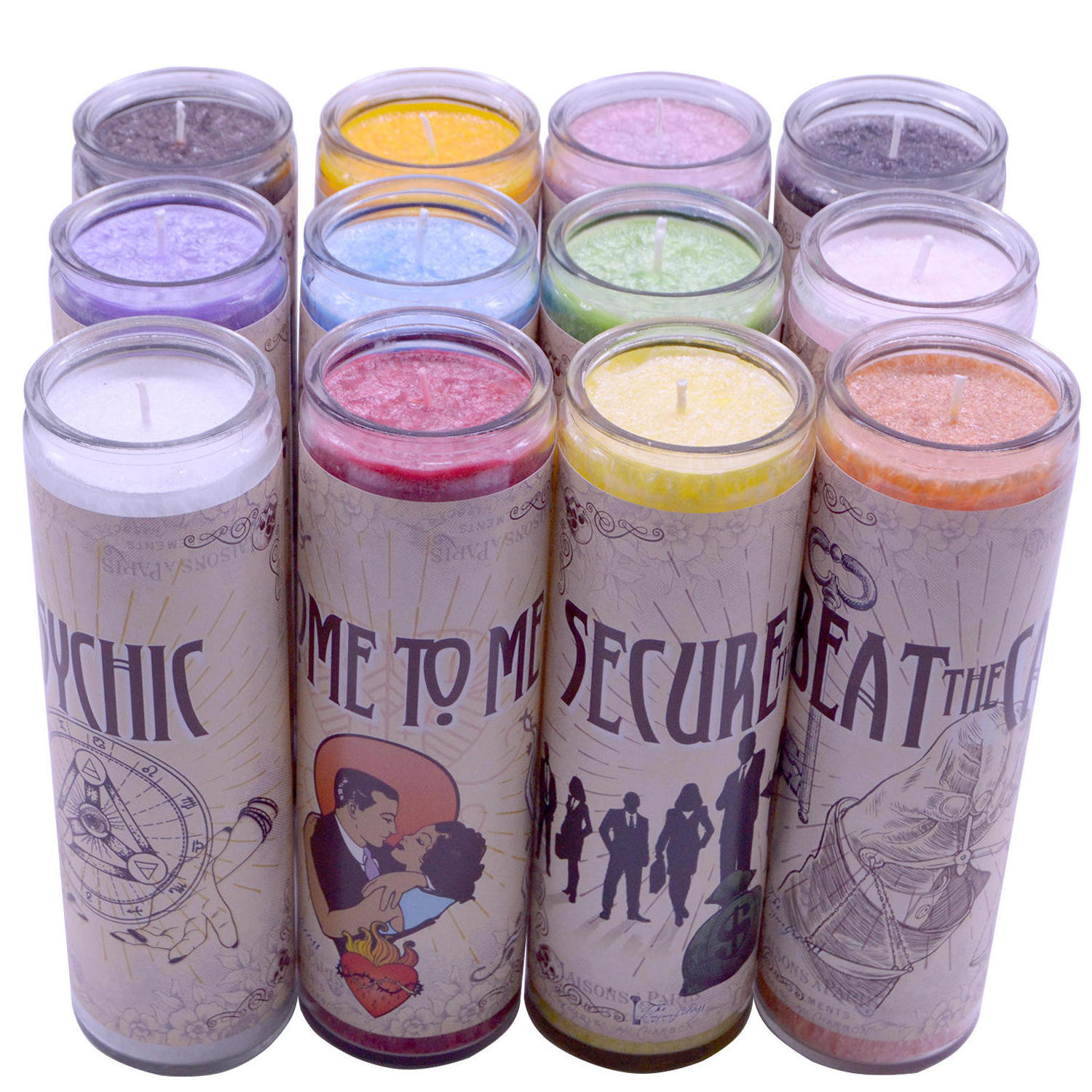 Hot Sales Religious Candle Blessing Ceremony Column 7 Day Colorful Spell Magic Candles