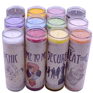 Hot Sales Religious Candle Blessing Ceremony Column 7 Day Colorful Spell Magic Candles