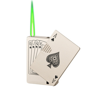 Best selling Jet Flashlights Windproof Playing Cards Smoking Accessories Metal Lighters