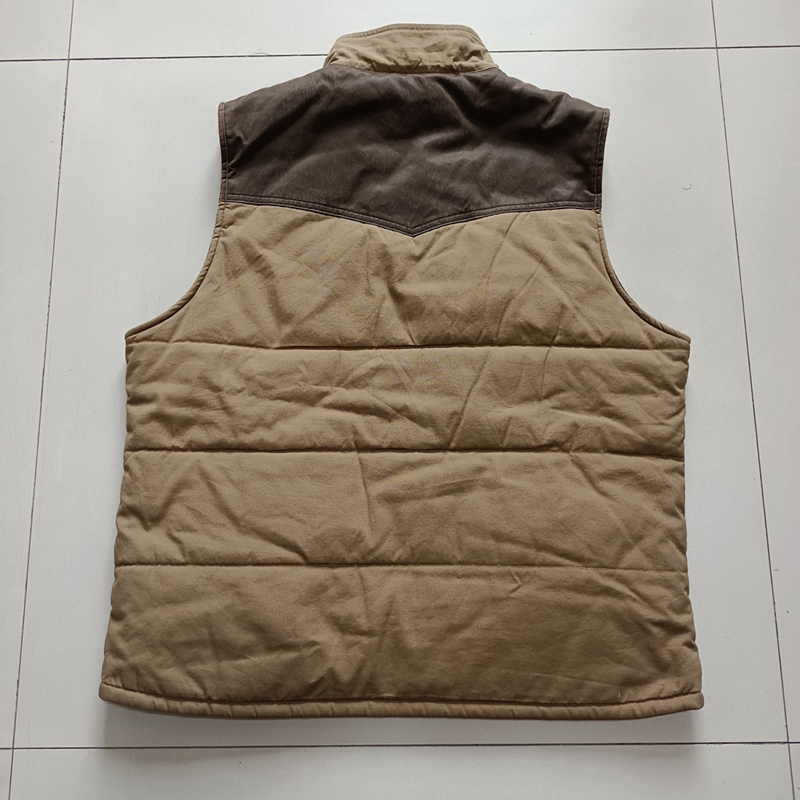 OEM Heavy Duty Cotton Canvas Men Flannel Lined Outdoor Winter Workwear Light Canvas Work Vest