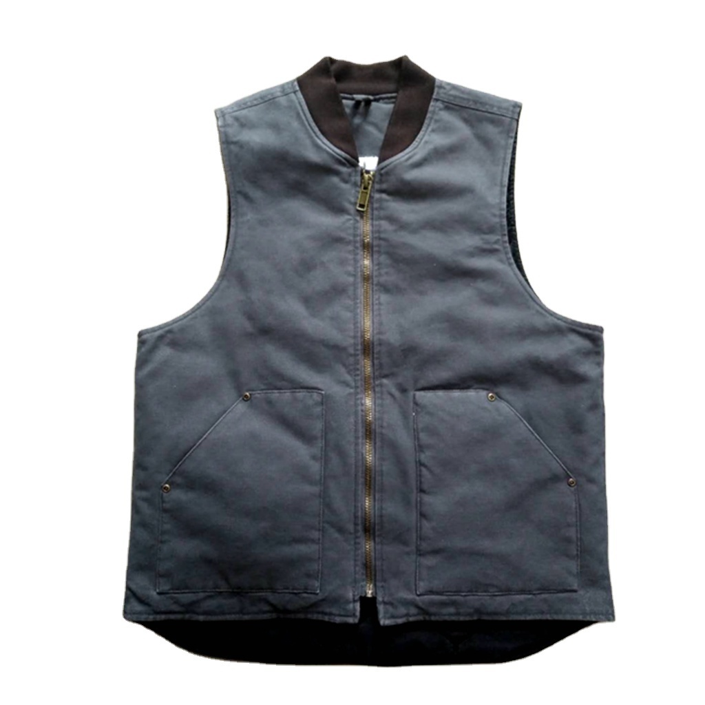 Hotsale In USA OEM Heavy Duty Canvas Men Padded Lined Winter Outdoor Work Wear Canvas Vest