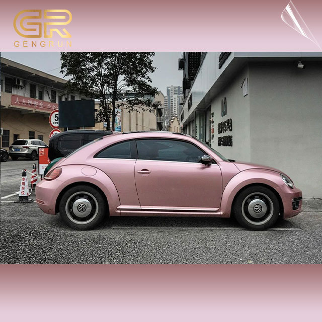 Matte Diamond Sands Pink Vinyl Wrap Film Automobiles Car Wrapping Stickers With Air Free Bubble