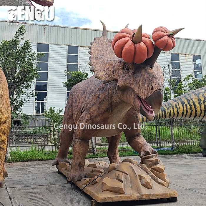 Handmade 3D Dinosaur Model Animatronic Pumpkin Statue For Sale